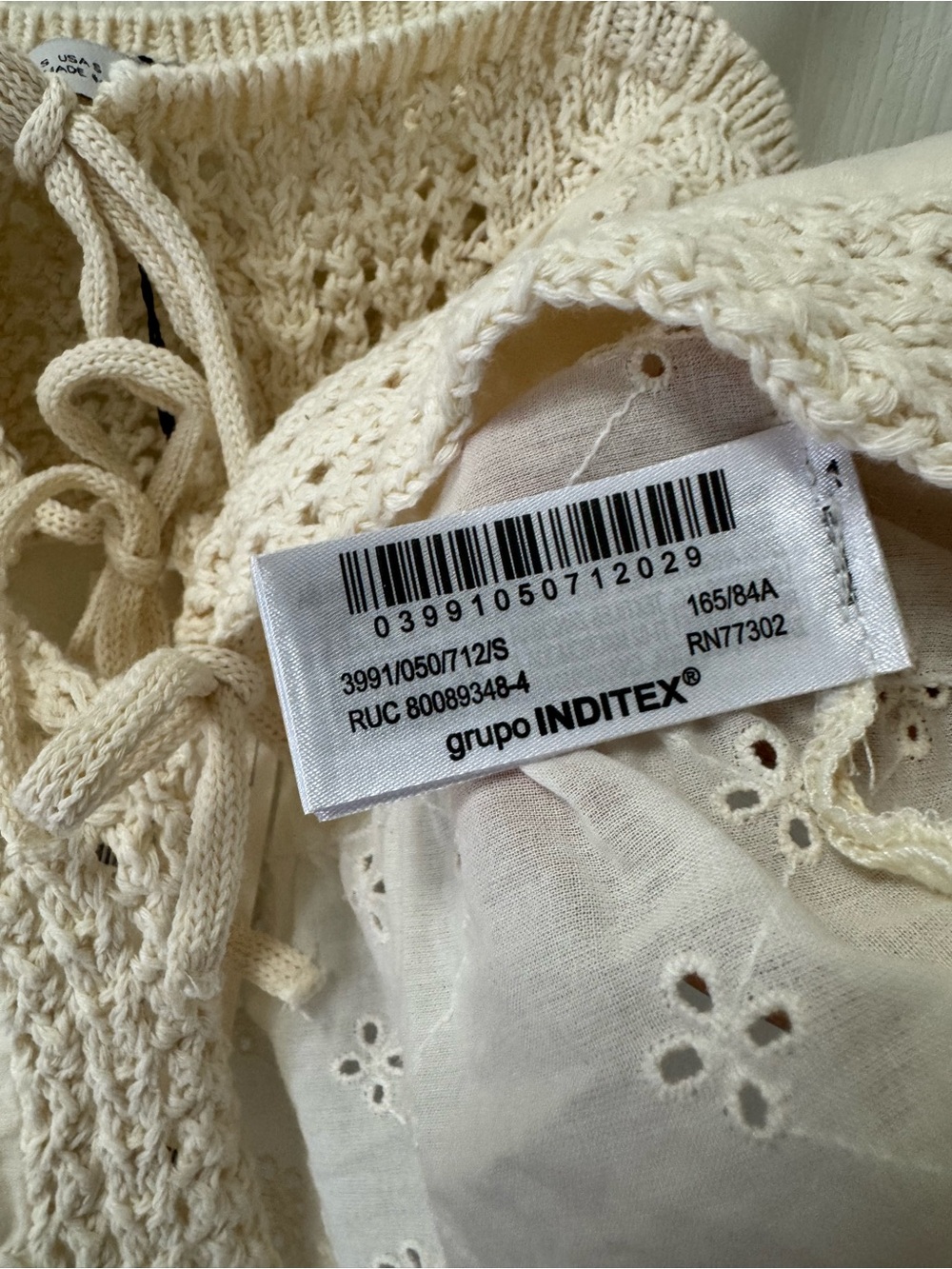Zara Cream Crochet Tie-Front Camisole - Picture 9 of 10